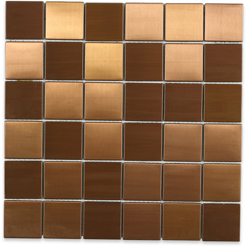 Ivy Hill Tile Stainless Steel 2" x 2" Stainless Steel Grid Mosaic Wall